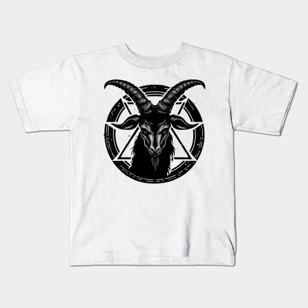 Satanic Goat Baphomet Kids T-Shirt by K3rst